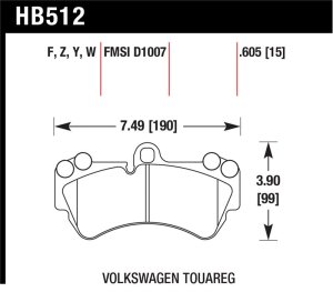 Volkswagen Touareg Brake Pads - Front - Hawk Performance - Performance Ceramic - 2004